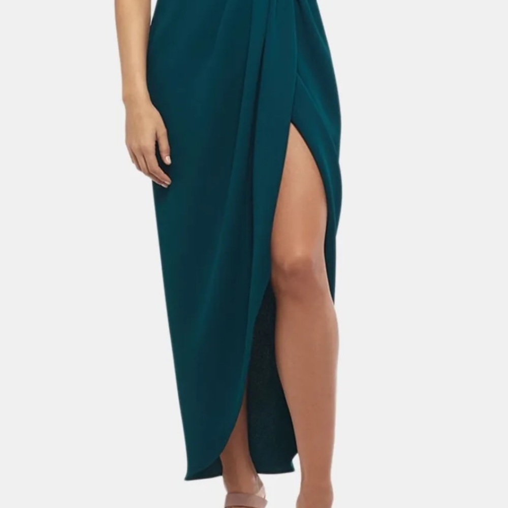 Women’s Formal Dress Size 14 XSCAPE Green Classic Square Neck Evening Gown NEW - Picture 4 of 7